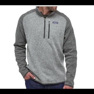 Patagonia Better Sweater 1/4 Zip Pullover Sweater Jacket Grey Silver Men XL Excl